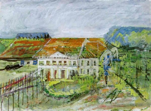 Landhaus Schinnerer Oil Painting by Oskar Coester