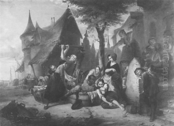 Scene De Genre Oil Painting by Jan David Col