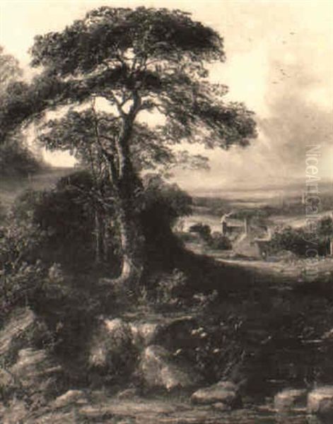 Across The Wye Valley Oil Painting by George Vicat Cole