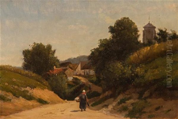 Picquigny, Picardy, France Oil Painting by Joseph Foxcroft Cole