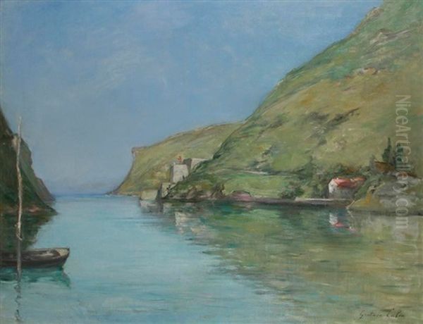 Le Port De Pasajes Oil Painting by Gustave Colin