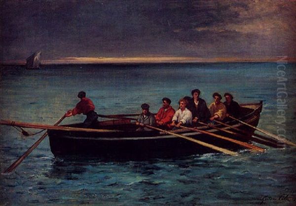 Marins Basques Dans Le Golfe De Gascogne Oil Painting by Gustave Henri Colin