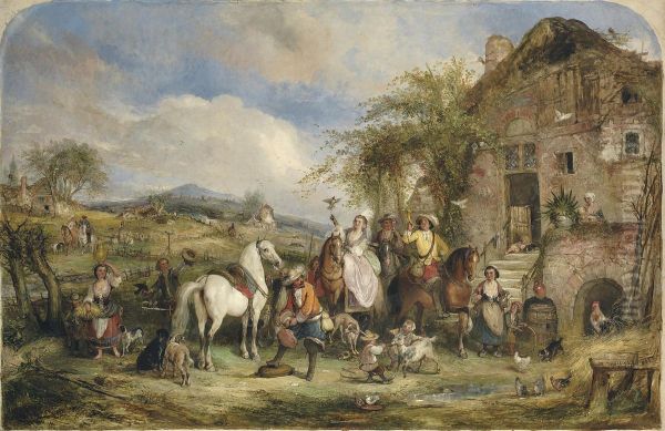 Before The Hunt Oil Painting by Henry Charles Andrews