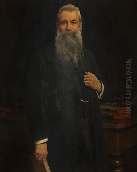 Portrait Of A Gentleman In His Library Oil Painting by John Collier