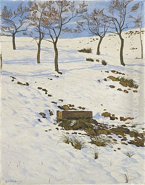 Winterlandschaft Oil Painting by Plinio Colombi