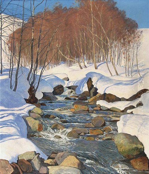 Bach Bei Grindelwald Oil Painting by Plinio Colombi