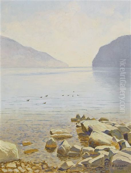 Morgenstimmung Oil Painting by Plinio Colombi