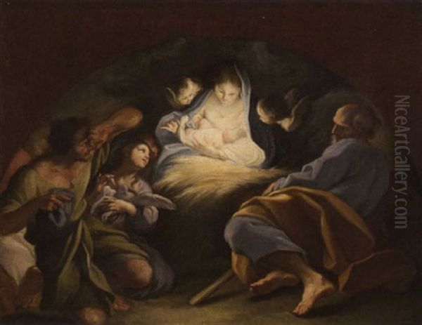 The Adoration Of The Shepherds Oil Painting by Sebastiano Conca