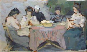 Etude De Femmes Autour D'une Table