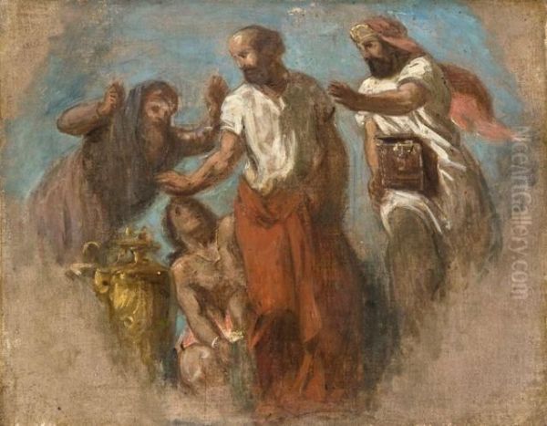 Hippocrate Refusant Les Presents Des Perses Oil Painting by Pierre Andrieu
