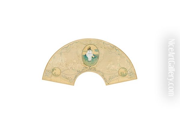 Design For A Fan Oil Painting by Charles Conder