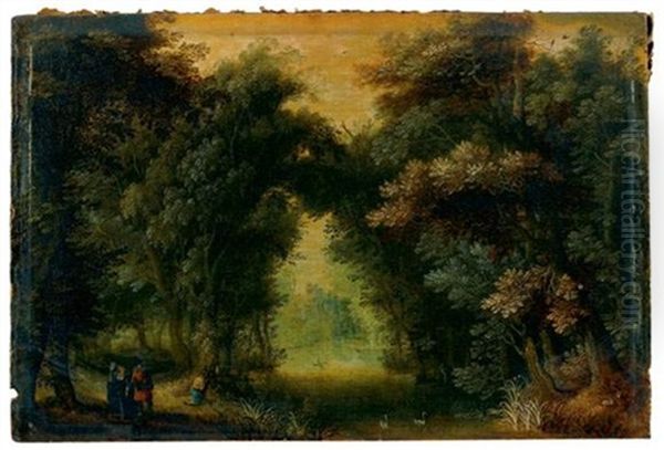 Paysage Au Chasseur Oil Painting by Gillis Van Coninxloo III