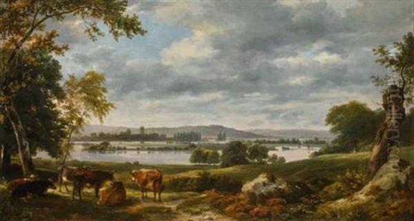 Dedham Vale With The River Stour In Flood From The Grounds Of Old Hall, East Bergholt Oil Painting by John Constable
