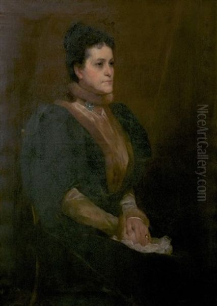 Portrait Of Mrs. W. J. White Oil Painting by Jean Joseph Benjamin Constant