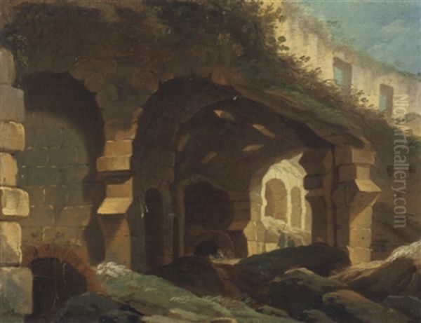 Vue De L'interieur Du Colisee A Rome Oil Painting by Jean-Antoine Constantin d'Aix
