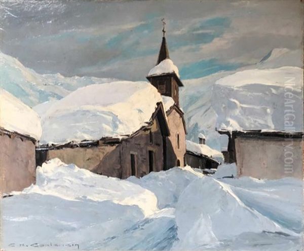 Eglise Du Tour Oil Painting by Charles Henry Contencin