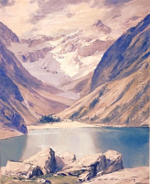 Le Lac Lauvitel Oil Painting by Charles Henry Contencin