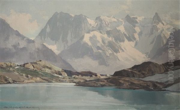 Le Lac Blanc Oil Painting by Charles Henry Contencin