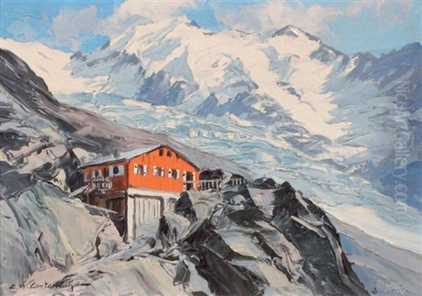 Refuge Du Nid De L'aigle Oil Painting by Charles Henry Contencin