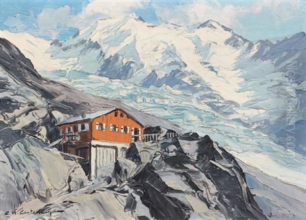 Le Refuge Du Nid De L'aigle Oil Painting by Charles Henry Contencin