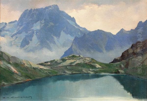 Lac De Lauzon Et Le Sirac Oil Painting by Charles Henry Contencin