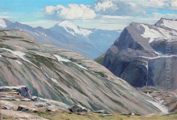 Col De L'iseran, Crete Des Lessieres Oil Painting by Charles Henry Contencin