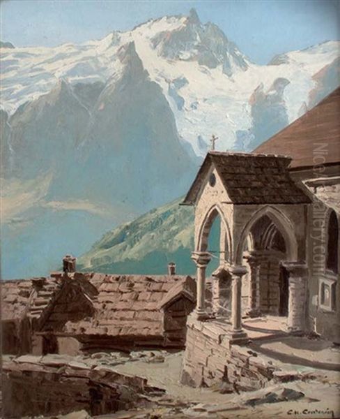 Les Terrasses Et La Meige Oil Painting by Charles Henry Contencin