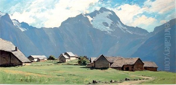 Alpe De Venox Et La Muzelle Oil Painting by Charles Henry Contencin