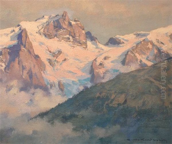 La Meije Oil Painting by Charles Henry Contencin