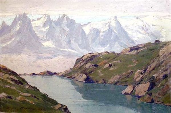 Lac Blanc, Chamonix Oil Painting by Charles Henry Contencin