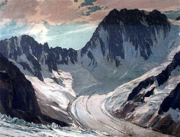 Les Grandes Jorasses Oil Painting by Charles Henry Contencin