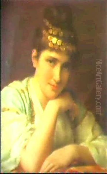 Orientalisches Madchen. Oil Painting by Tito Conti