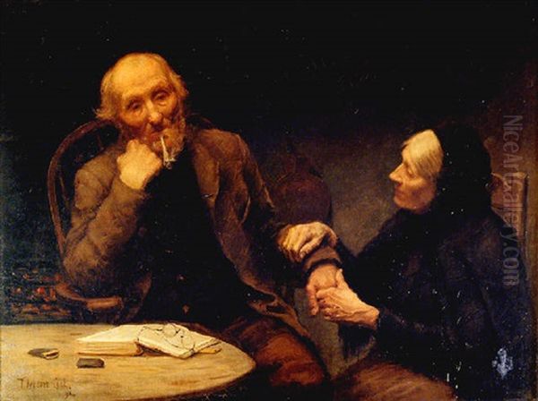 John Anderson, My Jo Oil Painting by Theodore Flavel Cook
