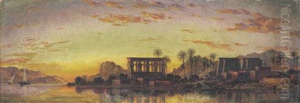 Philae The Beautiful At Early Morn, Looking South Oil Painting by Edward William Cooke