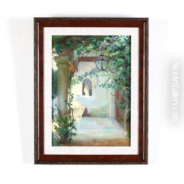 Dappled Courtyard Oil Painting by Colin Campbell Cooper