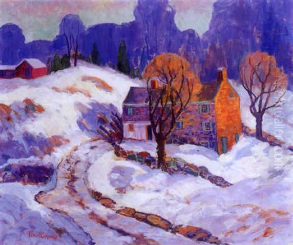 After Christmas (near Carversville, Pa) Oil Painting by Fern Isabel Coppedge