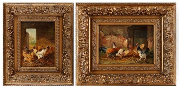 Scenes De Basse-cour (pair) Oil Painting by Jacques Van Coppenolle