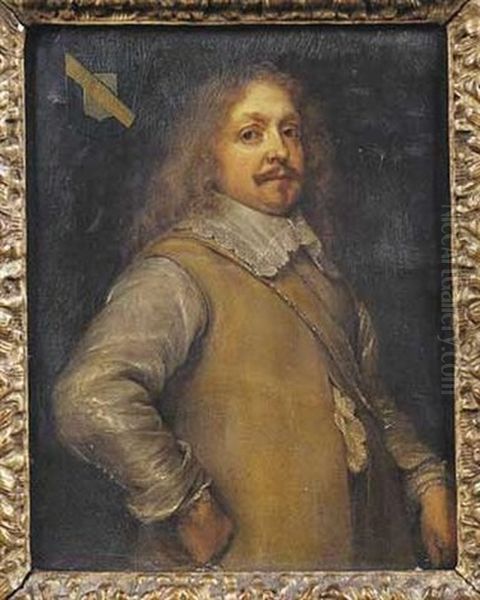 Portrait D'un Officier De Trois Quarts Oil Painting by Gonzales Coques