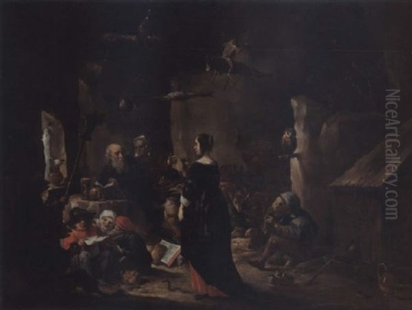 La Tentation De Saint Antoine Oil Painting by Gonzales Coques