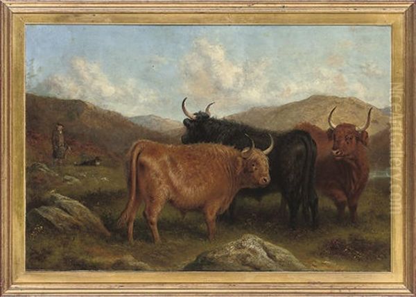 A Day In The Highlands Oil Painting by Aster R. C. Corbould