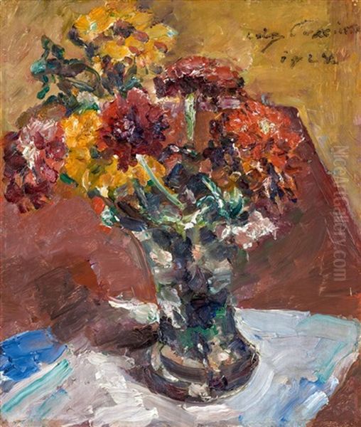 Herbstblumen In Vase Oil Painting by Lovis (Franz Heinrich Louis) Corinth