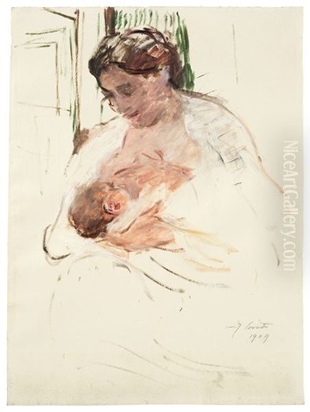 Charlotte Mit Wilhelmine Oil Painting by Lovis Corinth