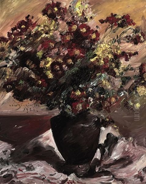 Gelbe Und Rote Astern, Herbstblumen Oil Painting by Lovis Corinth