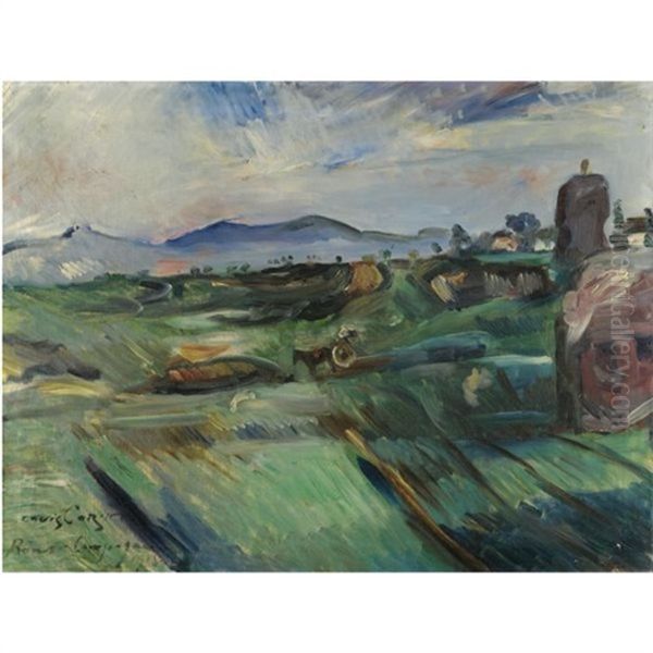 Romische Campagna (roman Landscape) Oil Painting by Lovis (Franz Heinrich Louis) Corinth