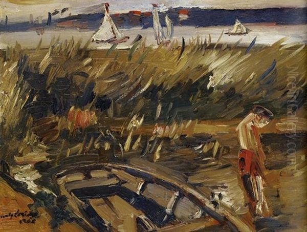 Kahn Im Schilf Am Muritzsee Oil Painting by Lovis Corinth