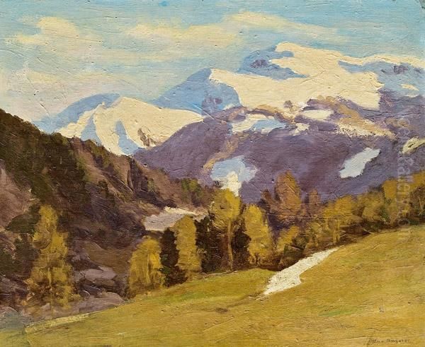 Berglandschaft Oil Painting by Max Angerer
