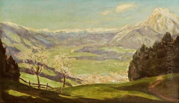 Blick Auf Schwaz Oil Painting by Max Angerer