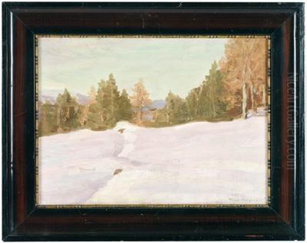 Winter Am Pillberg Oil Painting by Max Angerer