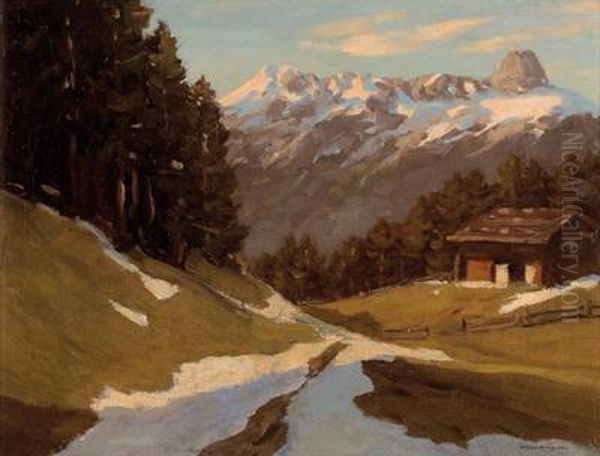 Fruhjahr Im Gebirge Oil Painting by Max Angerer