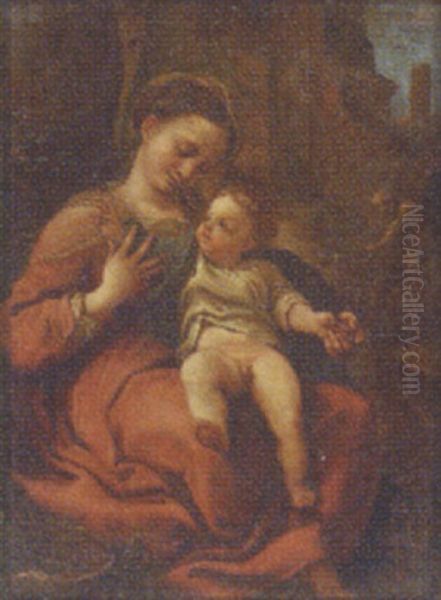 The Madonna Of The Basket Oil Painting by  Correggio